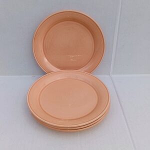 Vintage Nancy Calhoun Light Peach Salad Plate-Set Of 4-Stoneware-8"-Solid Colour
